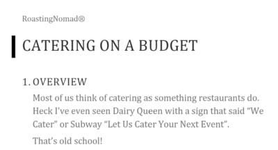 how to start home based catering business