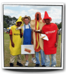 work with a hot dog vendor