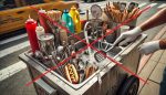Don't Wash Utensils On a Hot Dog Cart