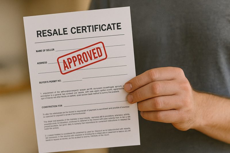 Sales Tax - Resale Certificate